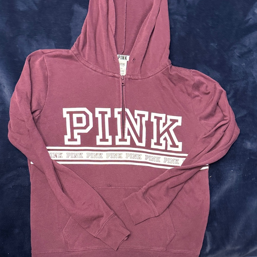 PINK Victoria's Secret Women's Burgundy Hoodie